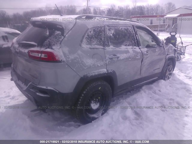 1C4PJMBS4FW717329 - 2015 JEEP CHEROKEE TRAILHAWK GRAY photo 4