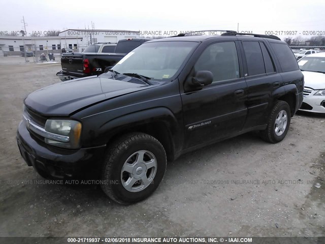 1GNDS13S722320560 - 2002 CHEVROLET TRAILBLAZER  BLACK photo 2