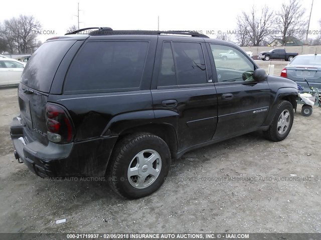 1GNDS13S722320560 - 2002 CHEVROLET TRAILBLAZER  BLACK photo 4