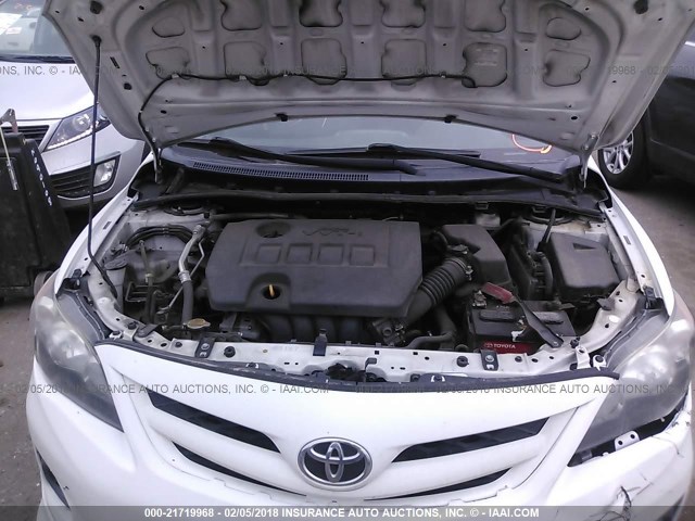 2T1BU4EE2BC713774 - 2011 TOYOTA COROLLA S/LE WHITE photo 10