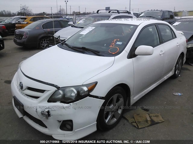 2T1BU4EE2BC713774 - 2011 TOYOTA COROLLA S/LE WHITE photo 2