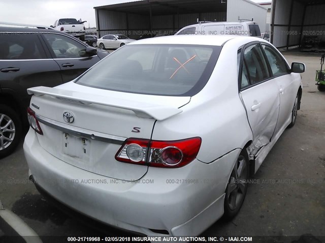 2T1BU4EE2BC713774 - 2011 TOYOTA COROLLA S/LE WHITE photo 4