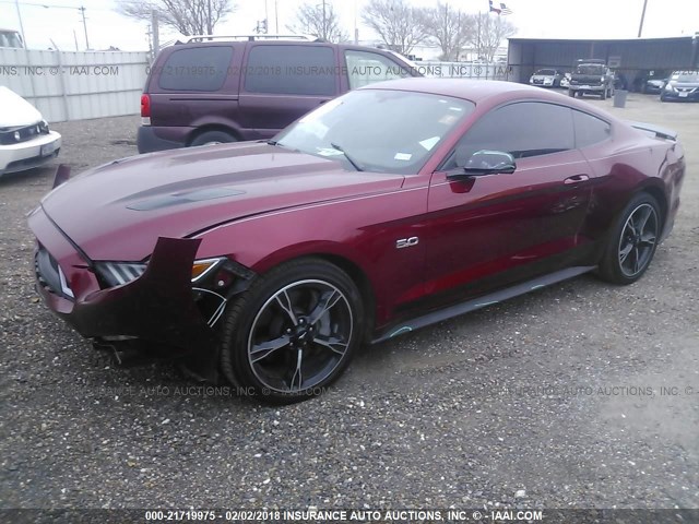 1FA6P8CF0H5250203 - 2017 FORD MUSTANG GT RED photo 2