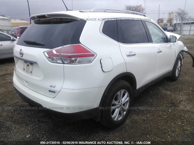 5N1AT2ML5EC761524 - 2014 NISSAN ROGUE S/SL/SV WHITE photo 4