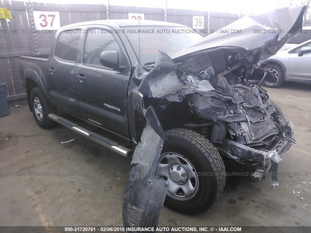 5TFJX4GNXCX009616 - 2012 TOYOTA TACOMA DOUBLE CAB ნაცრისფერი ფოტო 1