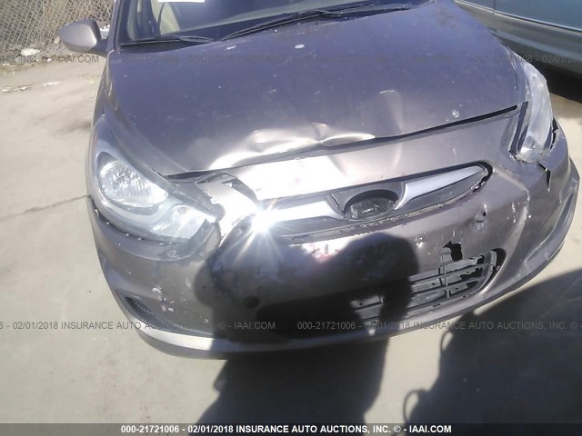 KMHCT4AE4DU503871 - 2013 HYUNDAI ACCENT GLS/GS GRAY photo 6