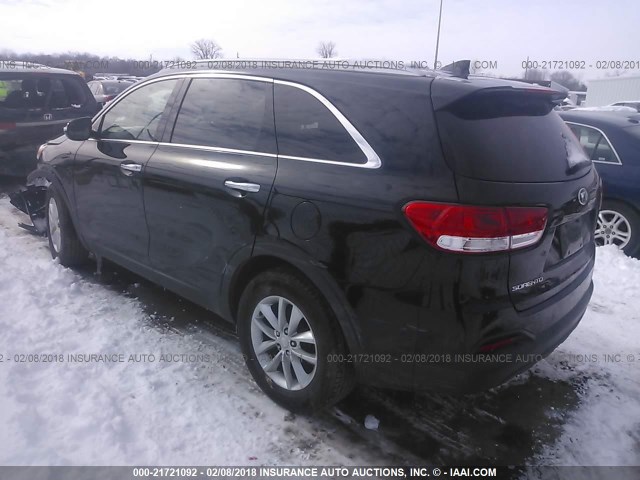 5XYPG4A33GG093529 - 2016 KIA SORENTO LX/L BLACK photo 3