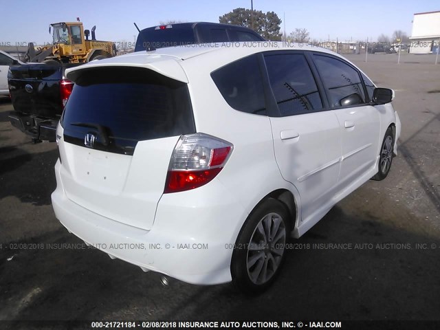 JHMGE8G51DC039019 - 2013 HONDA FIT SPORT WHITE photo 4