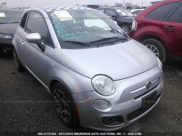 3C3CFFBR7CT116270 - 2012 FIAT 500 SPORT SILVER photo 1