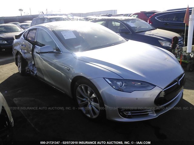 5YJSA1E28FF114134 - 2015 TESLA MODEL S SILVER photo 1