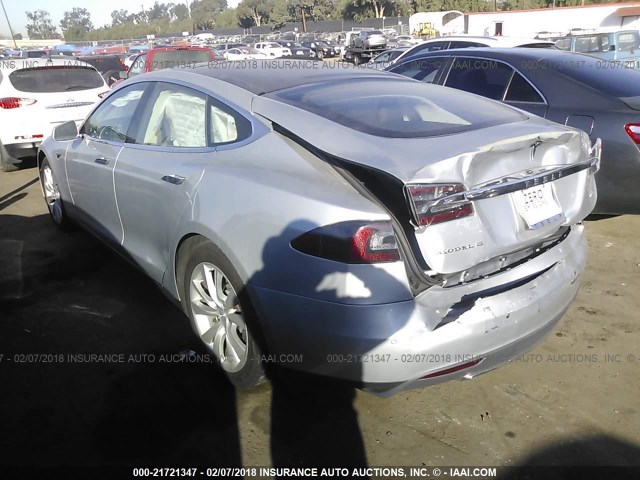 5YJSA1E28FF114134 - 2015 TESLA MODEL S SILVER photo 3