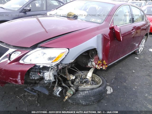 JTHCE96S590021725 - 2009 LEXUS GS 350 RED photo 6