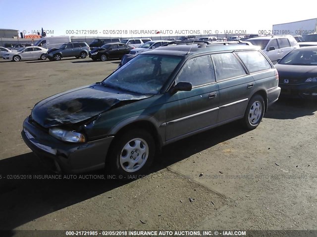 4S3BG6856T7989697 - 1996 SUBARU LEGACY OUTBACK GREEN photo 2