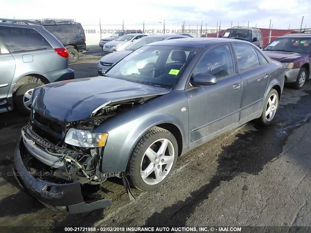 WAULC68EX3A158512 - 2003 AUDI A4 1.8T QUATTRO GRAY photo 2