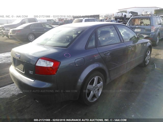 WAULC68EX3A158512 - 2003 AUDI A4 1.8T QUATTRO GRAY photo 4