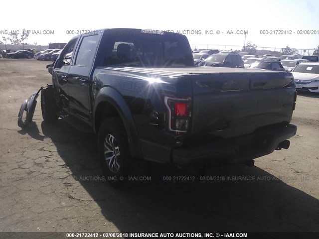 1FTFW1RG1HFB84727 - 2017 FORD F150 RAPTOR BLACK photo 3