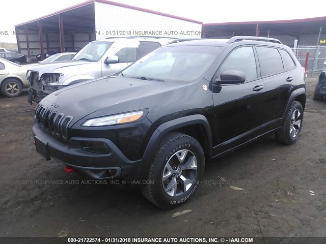 1C4PJMBS0FW666167 - 2015 JEEP CHEROKEE TRAILHAWK BLACK photo 2