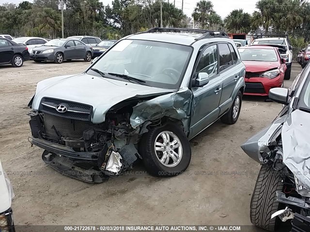 KM8JN12D57U484306 - 2007 HYUNDAI TUCSON SE/LIMITED Light Blue photo 2