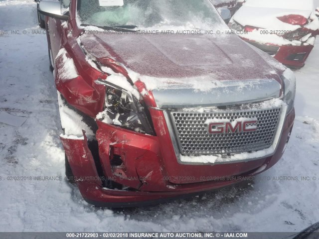 2GKFLZE38F6181765 - 2015 GMC TERRAIN DENALI RED photo 6