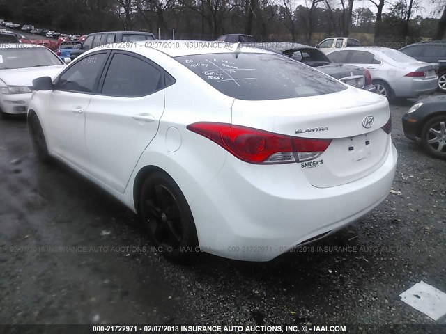 5NPDH4AE2BH002852 - 2011 HYUNDAI ELANTRA GLS/LIMITED WHITE photo 3