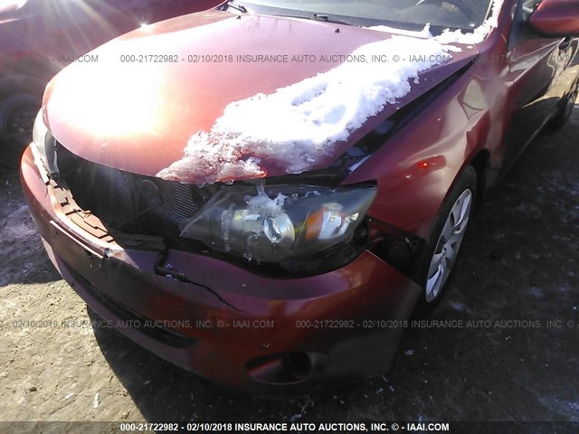 JF1GH6A6XAH816445 - 2010 SUBARU IMPREZA 2.5I ORANGE photo 6