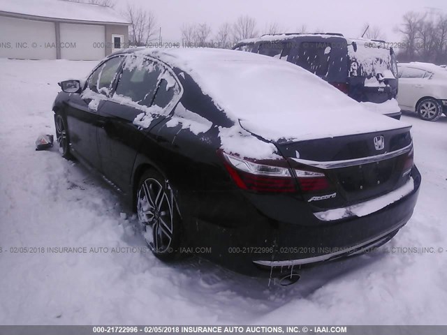 1HGCR2F5XGA230510 - 2016 HONDA ACCORD SPORT 黑色 照片 3