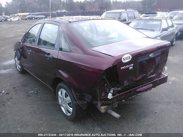 1FAHP34N17W350966 - 2007 FORD FOCUS ZX4/S/SE/SES RED photo 3