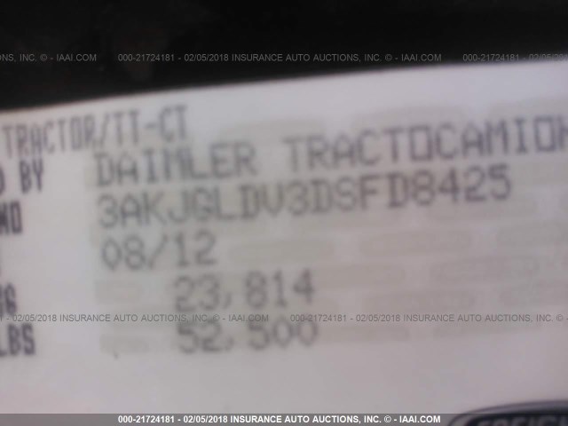 3AKJGLDV3DSFD8425 - 2013 FREIGHTLINER CASCADIA 125  MAROON photo 10