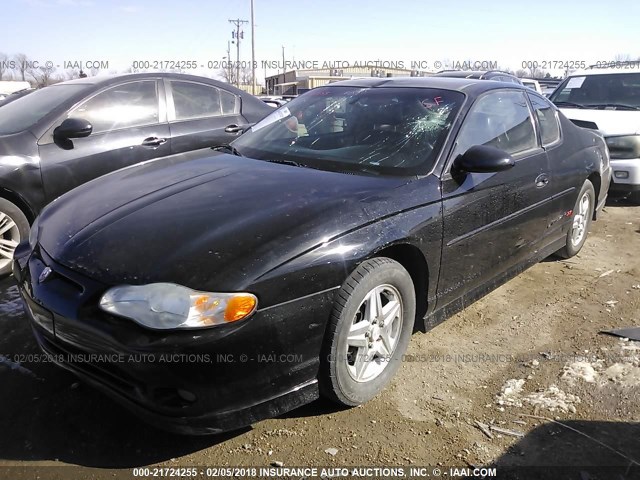 2G1WX15K319293852 - 2001 CHEVROLET MONTE CARLO SS შავი ფოტო 2