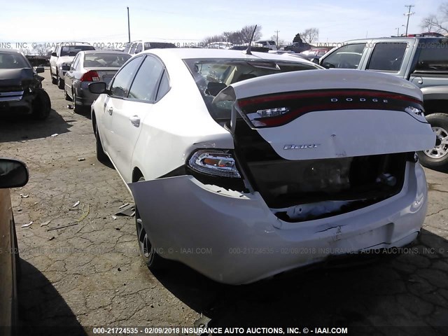 1C3CDFAA9GD592646 - 2016 DODGE DART SE WHITE photo 3