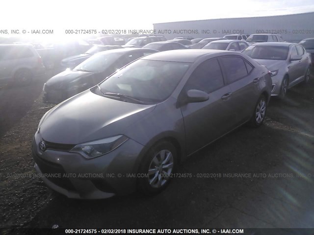 2T1BURHE8EC075480 - 2014 TOYOTA COROLLA L/LE/LE PLS/PRM/S/S PLS GRAY photo 2