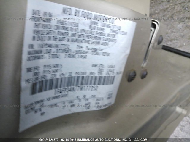 1FAFP34N77W177252 - 2007 FORD FOCUS ZX4/S/SE/SES 金色 照片 9