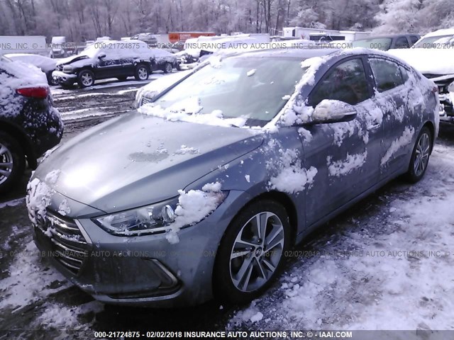 KMHD84LF9HU104942 - 2017 HYUNDAI ELANTRA SE/VALUE/LIMITED GRAY photo 2