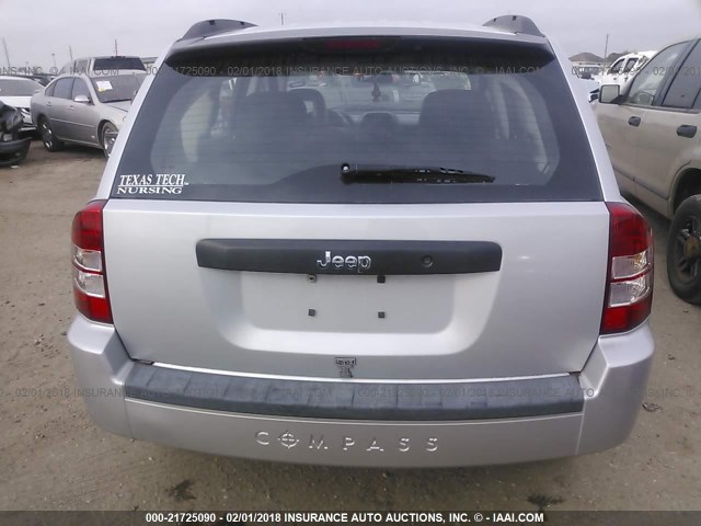 1J4FT47A39D188987 - 2009 JEEP COMPASS SPORT SILVER photo 6