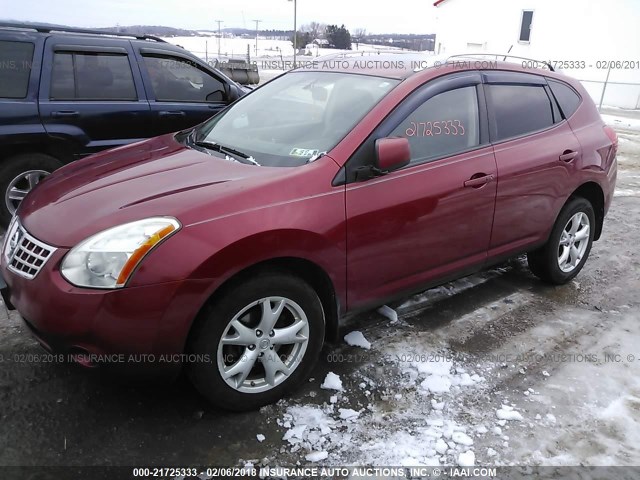 JN8AS58V68W139588 - 2008 NISSAN ROGUE S/SL RED photo 2