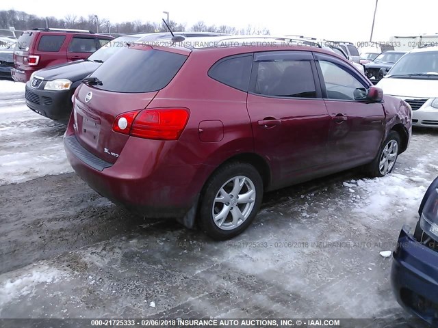 JN8AS58V68W139588 - 2008 NISSAN ROGUE S/SL RED photo 4
