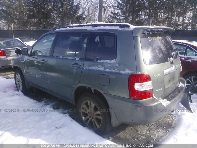 JTEEW21A170043274 - 2007 TOYOTA HIGHLANDER HYBRID GREEN photo 3