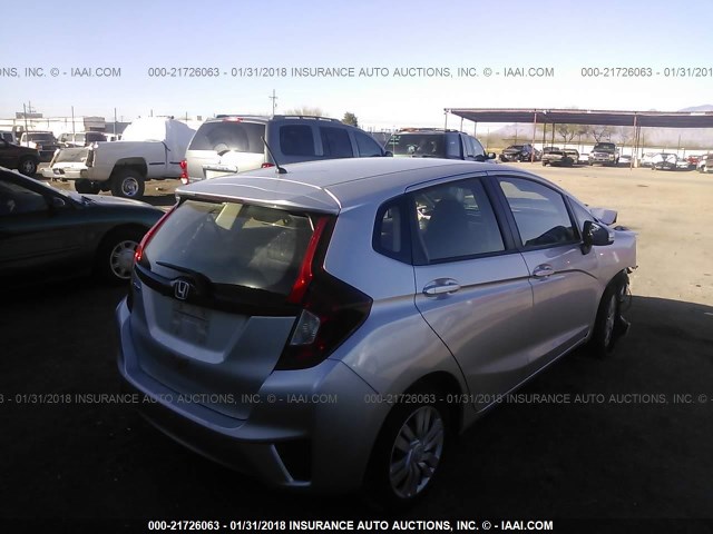 JHMGK5H53GS006099 - 2016 HONDA FIT LX SILVER photo 4