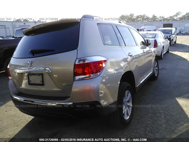 5TDBK3EH2DS190521 - 2013 TOYOTA HIGHLANDER PLUS/SE GOLD photo 4