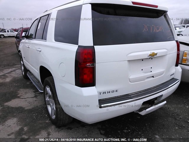 1GNSKCKCXHR214522 - 2017 CHEVROLET Tahoe K1500 PREMIER WHITE photo 3