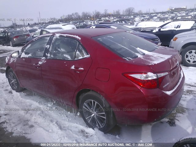 5YFBURHE5GP536542 - 2016 TOYOTA COROLLA L/LE/LE PLS/PRM/S/S PLS RED photo 3