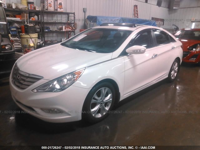 5NPEC4AC0BH033633 - 2011 HYUNDAI SONATA SE/LIMITED WHITE photo 2