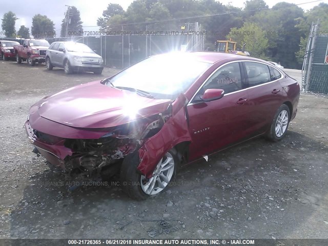 1G1ZE5ST2GF227767 - 2016 CHEVROLET MALIBU LT RED photo 2