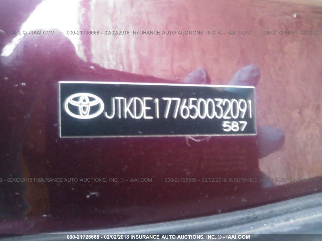JTKDE177650032091 - 2005 TOYOTA SCION TC 紫色 照片 9