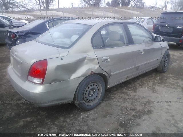 KMHDN45D23U494473 - 2003 HYUNDAI ELANTRA GLS/GT TAN photo 4