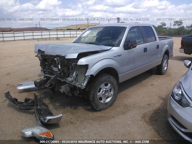 1FTFW1CF4DFC88297 - 2013 FORD F150 SUPERCREW SILVER photo 2