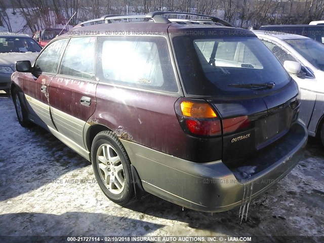 4S3BH665917628364 - 2001 SUBARU LEGACY OUTBACK RED photo 3