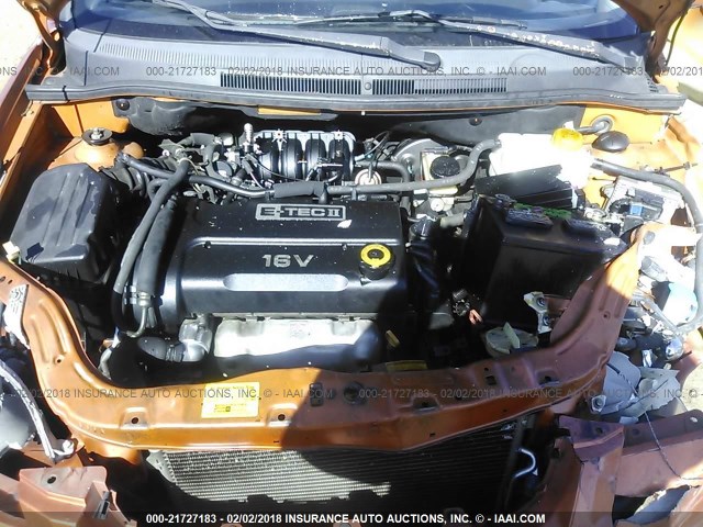 KL1TD56667B074314 - 2007 CHEVROLET AVEO LS ORANGE photo 10