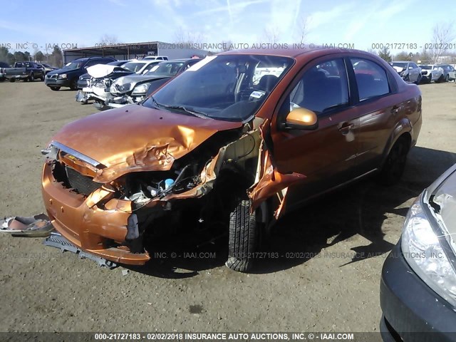 KL1TD56667B074314 - 2007 CHEVROLET AVEO LS ORANGE photo 2