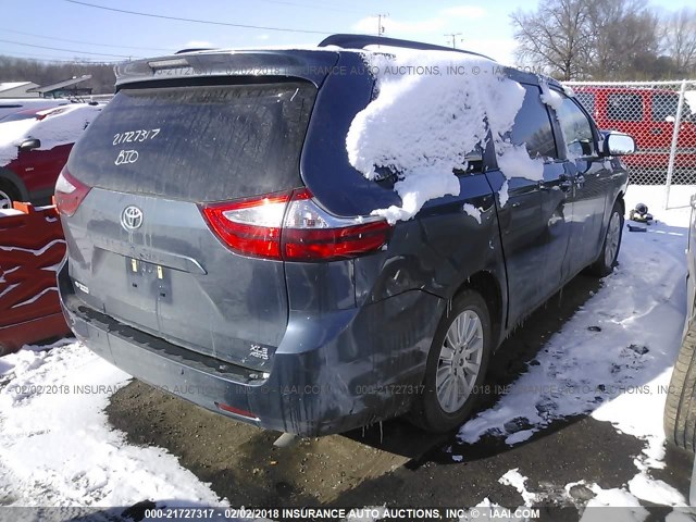 5TDDZ3DC5HS174474 - 2017 TOYOTA SIENNA XLE/LIMITED Dark Blue photo 4